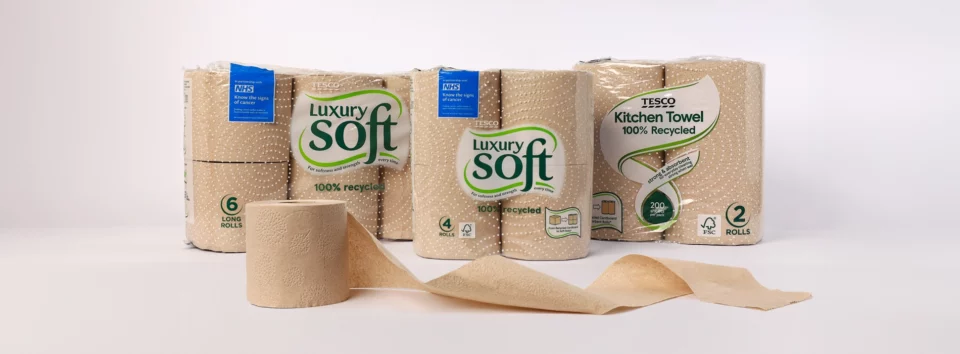 Tesco transforming bog-standard cardboard into luxury toilet rolls