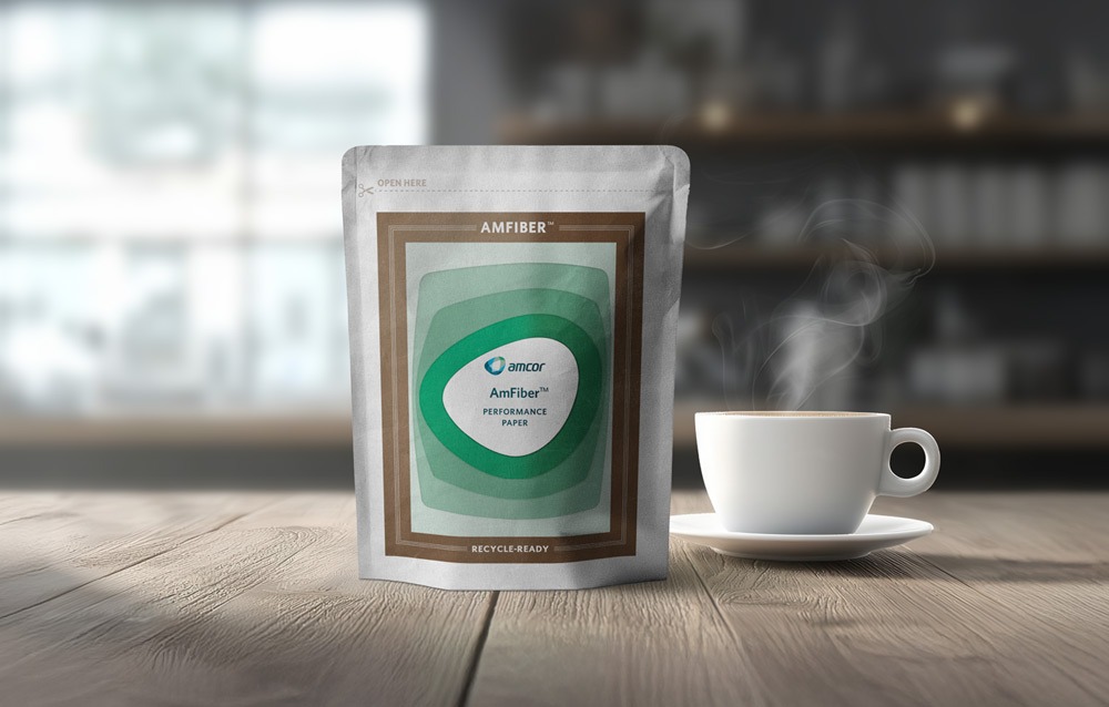 Amcor launches recycle-ready AmFiber™ paper refill pack for instant coffee and dry beverages
